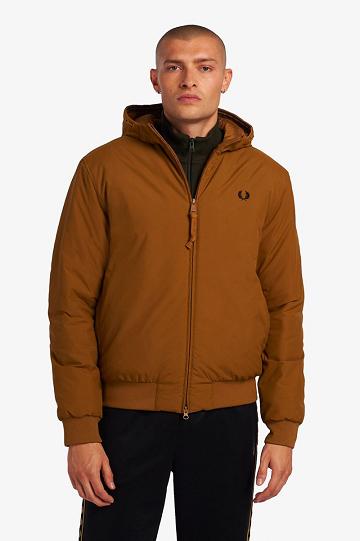 Kurtka Fred Perry Watowany Zakapturzony Brentham Męskie Camel | PL 1220KORI